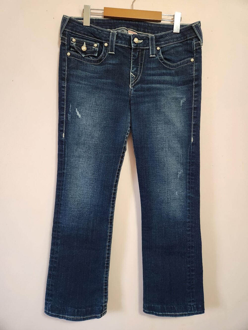 True Religion Becky Y2K Pearl Button Flap Pocket Bootcut Jeans Size 31